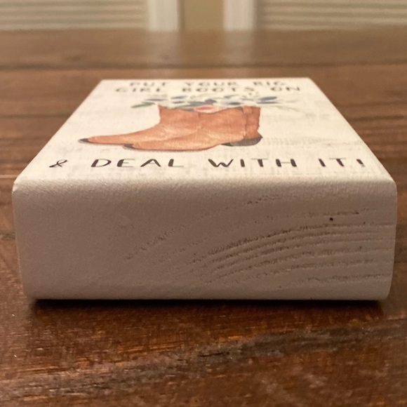 Put Your Big Girl Boots On & Deal With It Wood Tier Tray Sign CowGirl Boots Sign - Picture 14 of 15